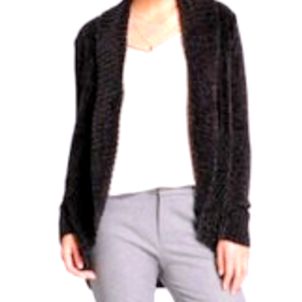 A New Day Velvet Cardigan black smoke grey